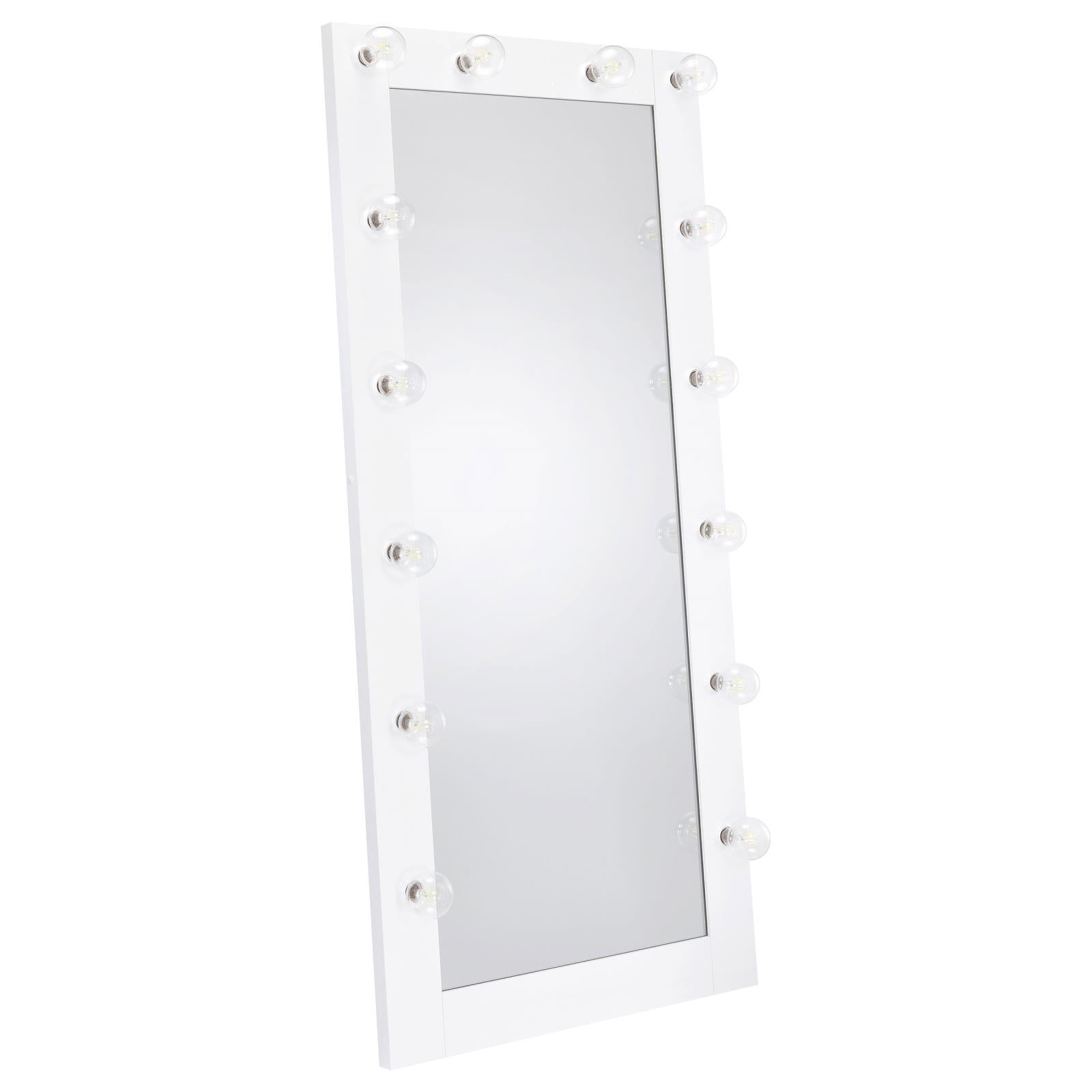 Coaster Furniture Zayan 969558 32 x 71 Inch Floor Mirror LED Lighting - White Gloss IMAGE 1